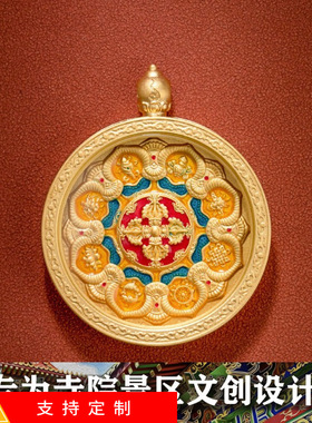 八宝瑞相唐卡嘎乌盒吊坠圆形不锈钢玻璃相盒拧丝黄铜立体唐卡盒