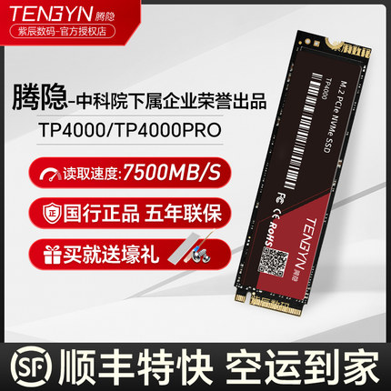 腾隐TP4000/TP4100 Pro 1T固态硬盘2TB SSD泽石M.2 PCIE4长江颗粒