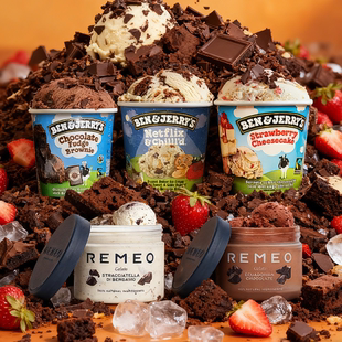 benjerry冰淇淋巧克力布朗尼465mL原装 进口gelato大桶冰激凌雪糕