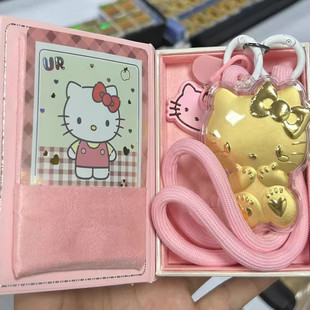 999足金hellokitty猫黄金手机链挂饰创意汽车钥匙扣包包挂件礼物