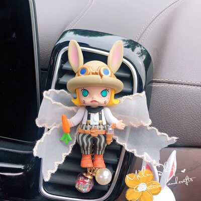 正版molly蒸汽朋克泡泡玛特汽车空调出风口香水夹车载装饰风口夹