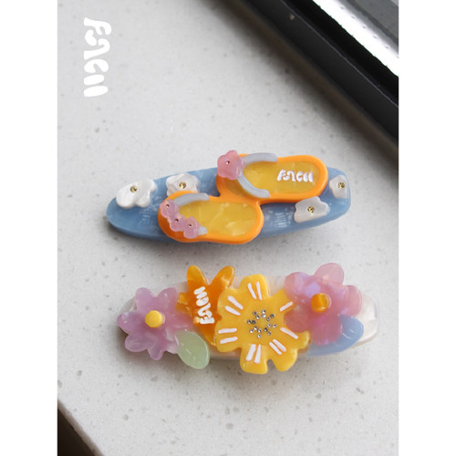 FUNCOO色彩花朵冲浪发夹边夹