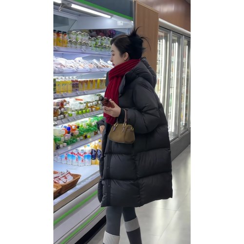 韩系休闲简约90白鸭绒连帽羽绒服