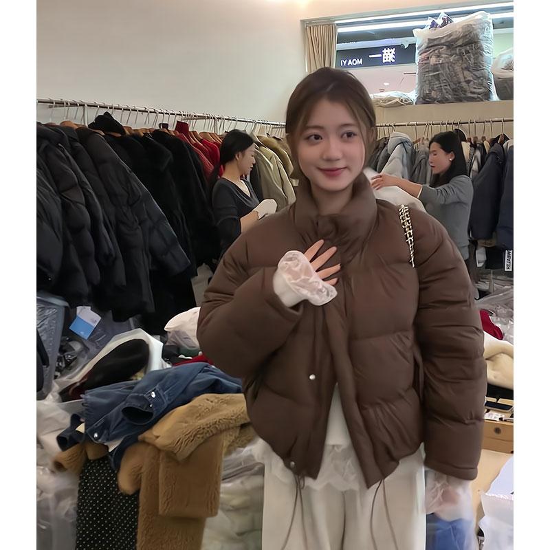 肯豆风欧美短款高腰加厚羽绒服