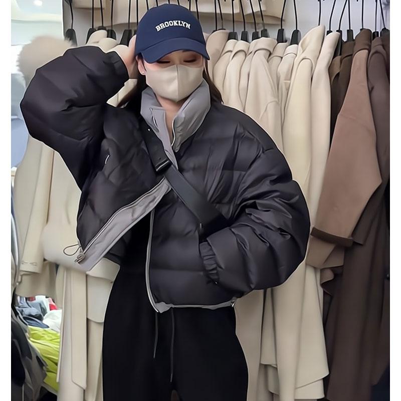 保暖白鸭绒连帽大码羽绒服外套