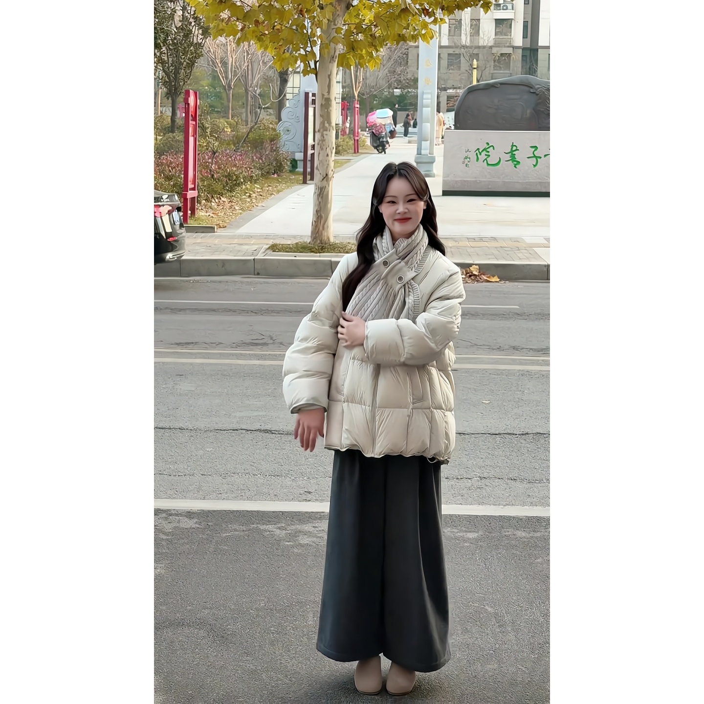 温柔韩系风面包服加厚保暖羽绒服