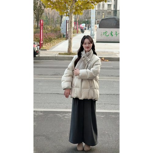 温柔韩系风面包服加厚保暖羽绒服