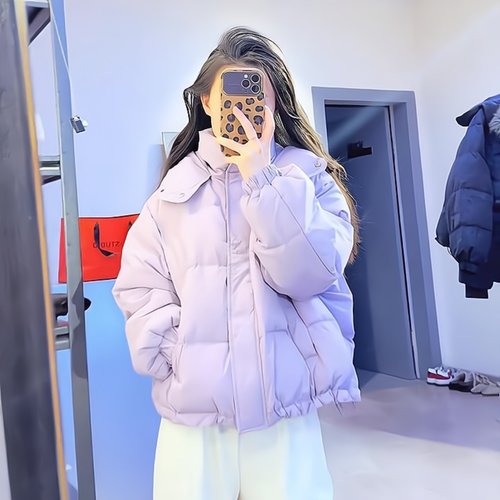 超百搭短款羽绒服女连帽加厚保暖