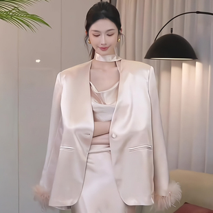 新款 洋氣三件套 名媛小香風(fēng)外套性感吊帶高腰連衣裙女2025春季 法式