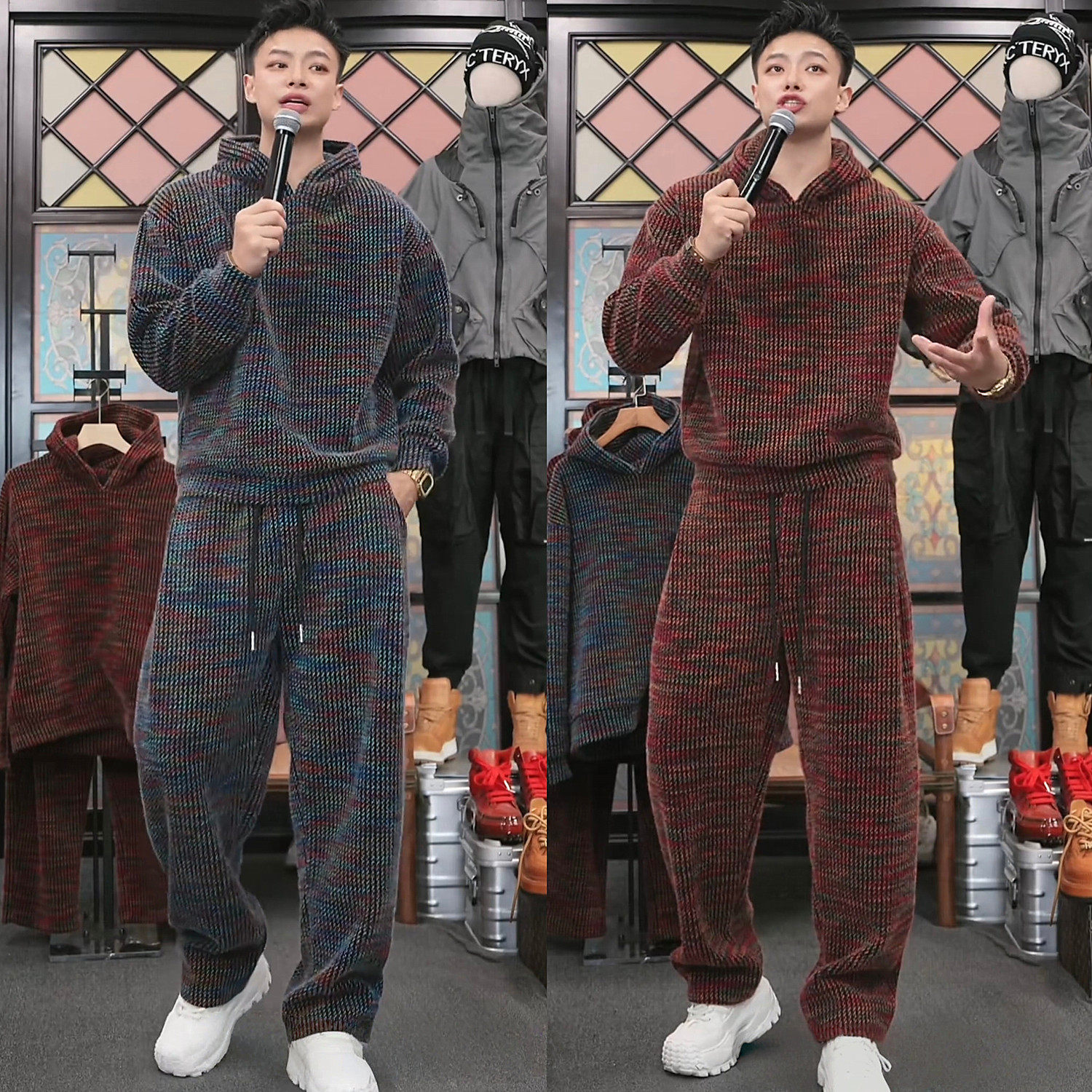 冬季加绒加厚重磅绒面连帽休闲套装男免烫抗皱彩色卫衣长裤两件套,男装,休闲运动套装,淘宝优惠券,粉丝福利购,淘宝优惠卷