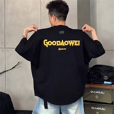 夏季新款字母刺绣蝙蝠袖短袖t恤