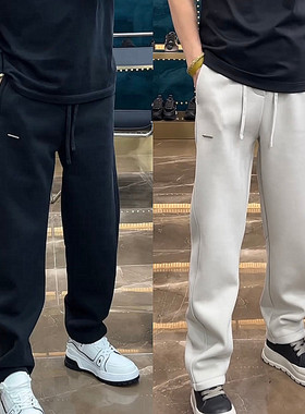 2025秋冬新款简约纯色直筒弯刀休闲裤男潮流高级宽松百搭运动卫裤