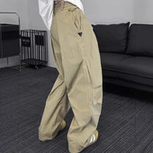 薄款 伞兵裤 速干休闲裤 夏季 男款 复古工装 百搭宽松透气阔腿直筒裤 子