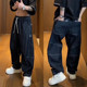 百搭宽松直筒裤 秋冬新款 男士 简约时尚 潮牌美式 复古色织阔腿牛仔裤