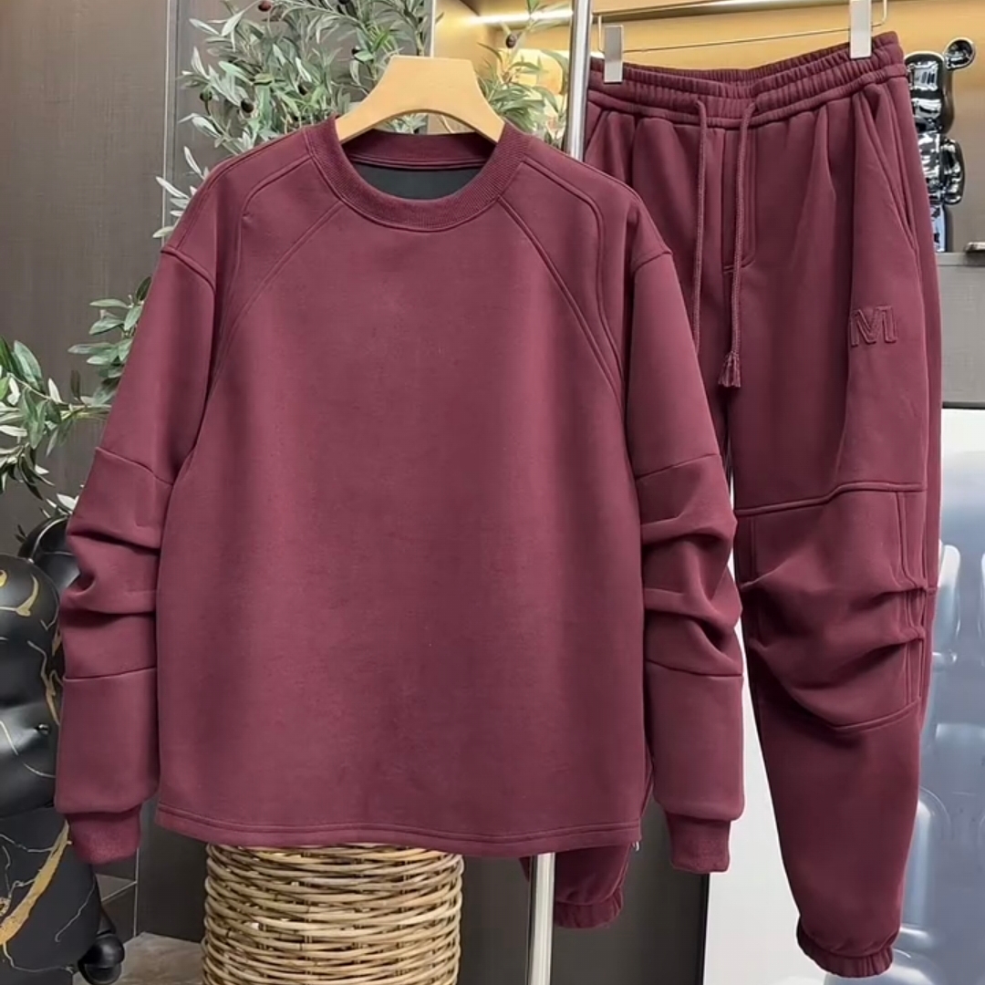 秋冬新款加绒加厚休闲运动套装