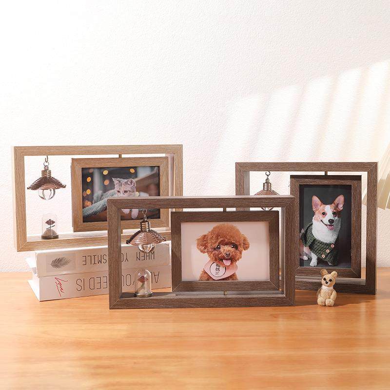 创意6寸双面可视旋转相框办公桌面复古照片摆台礼品纪念框,家居饰品,DIY亲子装饰画,淘宝优惠券,粉丝福利购,淘宝优惠卷