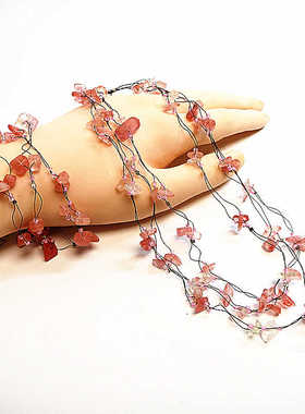 简约设计感手链项链项链粉晶女