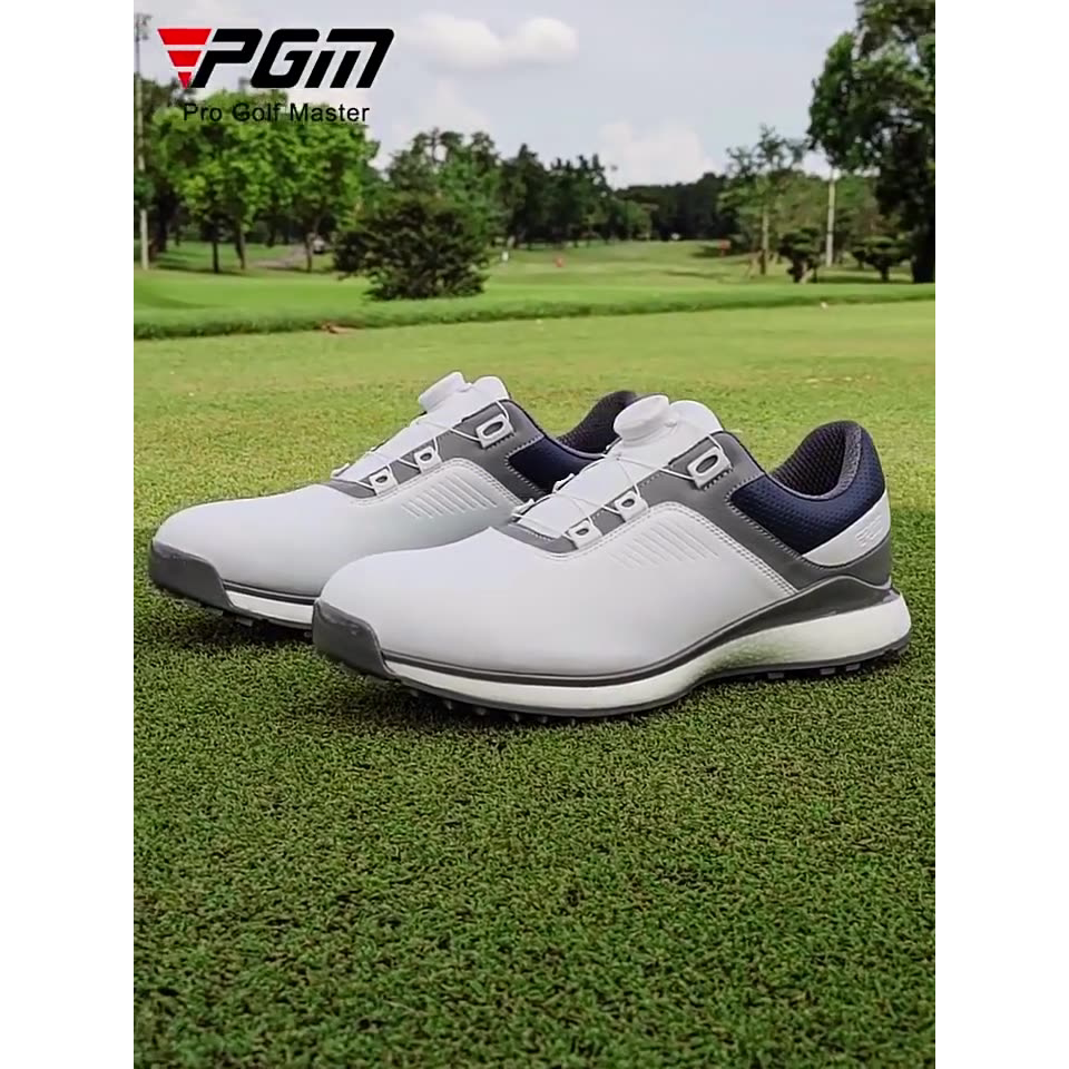 PGM 高尔夫鞋男球鞋旋钮鞋带爆米花软底运动鞋夏季防水男鞋鞋子无