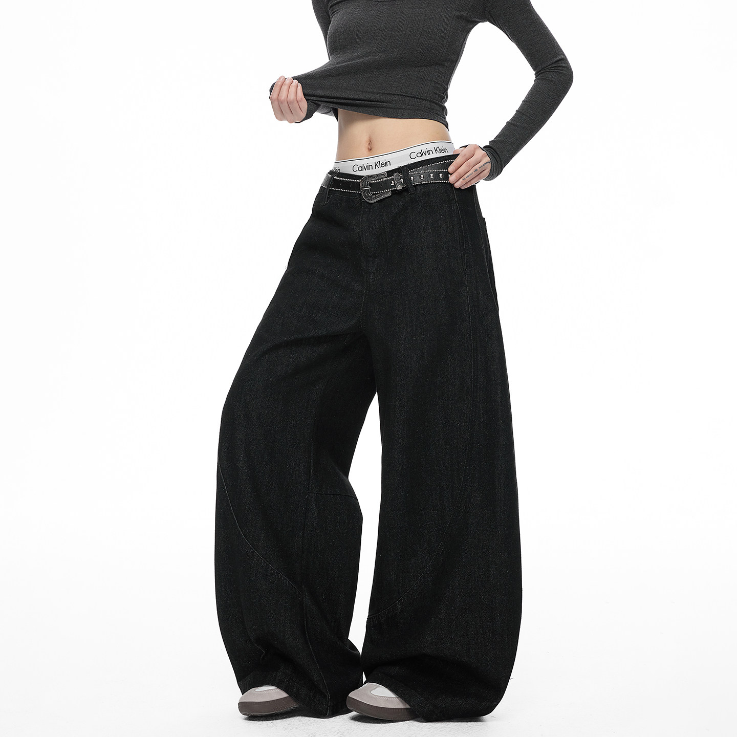 现货A412-DM555-特P54-限价98-弯刀廓形解构牛仔裤，男装牛仔裤，电商A412