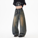 现货A412-DM394-P58-限88-复古蓝弯刀廓形牛仔裤，男装牛仔裤，电商A412