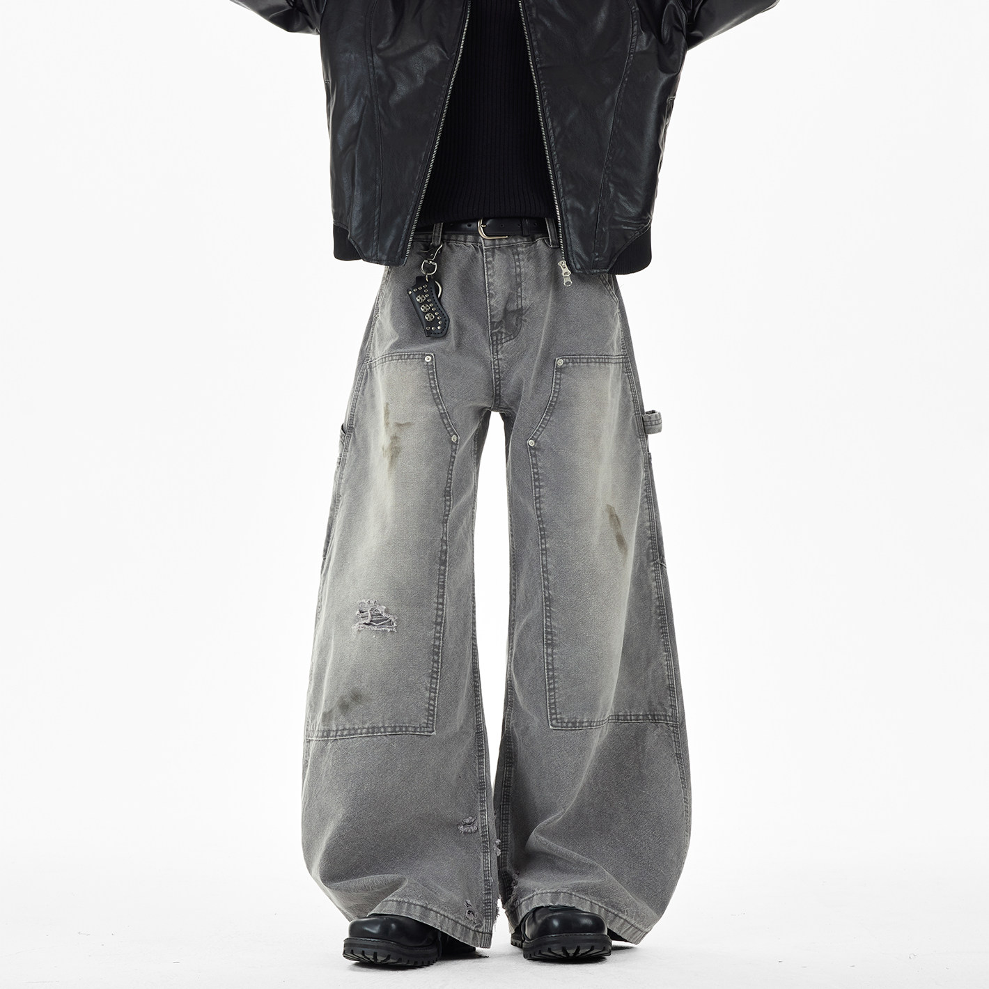 现货A412-DM546-特P55-限价98-做旧破洞脏染牛仔裤，男装牛仔裤，电商A412