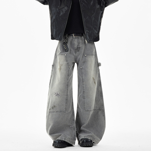 现货A412-DM546-特P55-限价98-做旧破洞脏染牛仔裤，男装牛仔裤，电商A412