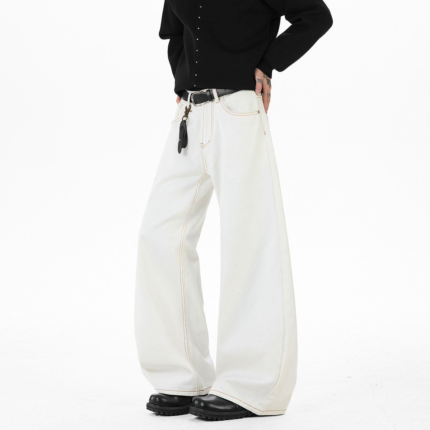 现货A412-DM560-特P60-YKK拉链11KN品质原牛黑白牛仔裤，男装牛仔裤，电商A412