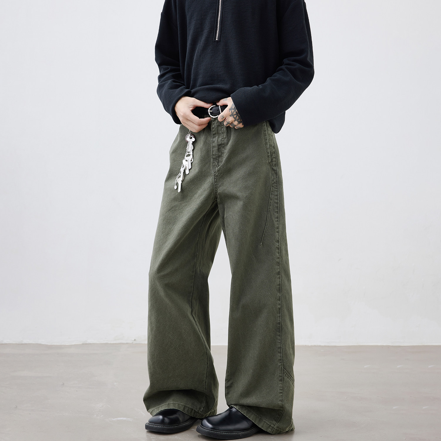 现货A412-DM445-特P53限价88-复古解构休闲工装裤,男装牛仔裤,电商A412
