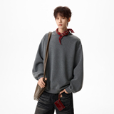 原创现货A412-FM801-特P55-超高质量400g加绒加厚格雷灰圆领卫衣，男装卫衣，电商A412