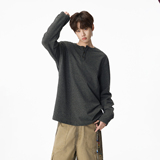 原创现货A412-FM2517-特P45-羊毛混纺亨利领打底长袖，男装T恤，电商A412