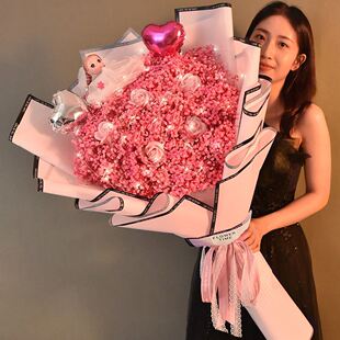 网红爆款 花束干花花束玫瑰女神节送女朋友老婆闺蜜妈妈生日礼物