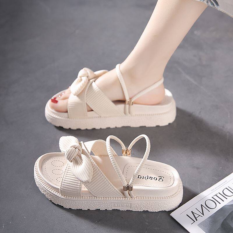 超仙韩系凉鞋2022年流行的拖鞋凉鞋两用女胖脚丫宽脚面女士夏款pu