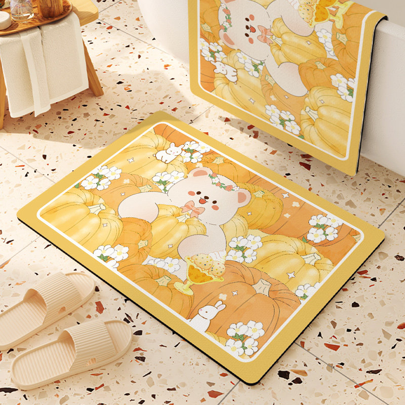 浴室专用地垫卫生间淋浴洗澡间进门门口防滑垫脚垫强吸水硅藻泥垫