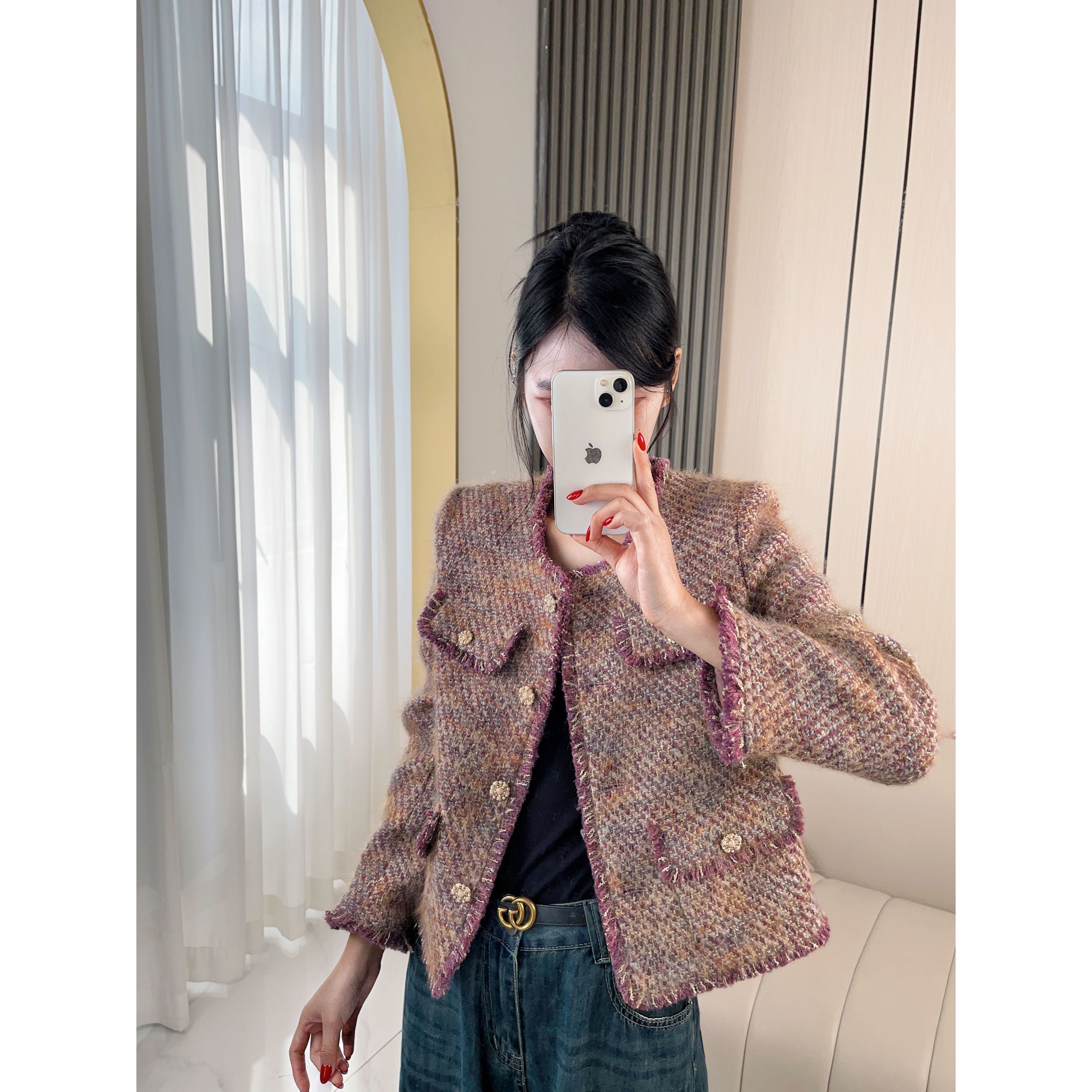 「艾薇严选」【落日余晖+90白鹅绒】上衣小香风气质羽绒服90023