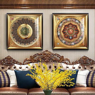 网红陀罗装饰画坛城咒轮佛挂堂曼严咒玄心经楞正方形关壁画西藏镇