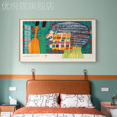 网红奥地利知名艺术水家百油画北欧客厅卧室轻的奢抽象装饰画星星