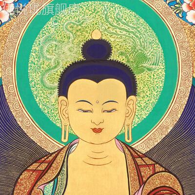 网红饰阿弥陀房佛唐书卡西画藏热贡手绘刻厅覆玄关佛堂供客奉装挂