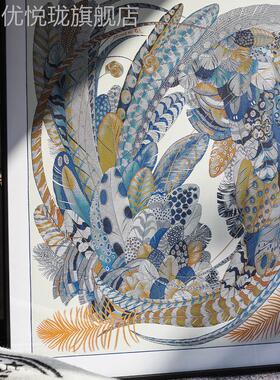 网红若奈蓝毛羽&;羽饰庆典&;装饰画客厅玄关轻奢墙色画挂画