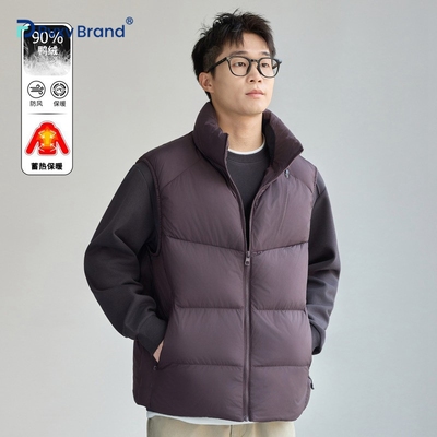 90白鸭绒保暖半立领休闲羽绒马甲