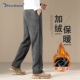 加厚保暖弹力休闲百搭牛仔长裤 冬季 高腰修身 小脚裤 男款 加绒牛仔裤