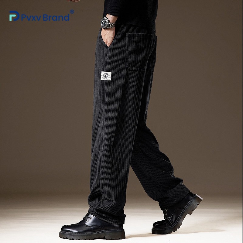 高端粗纹条绒灯芯绒裤子男秋冬季