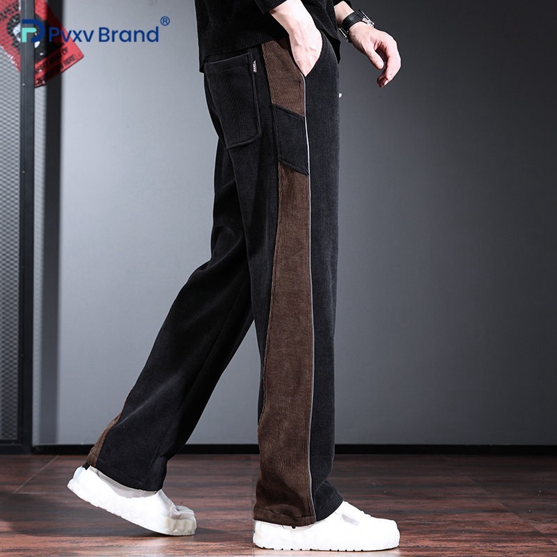 重磅休闲裤男秋冬款宽松直筒阔腿裤加绒加厚运动大码高街美式卫裤
