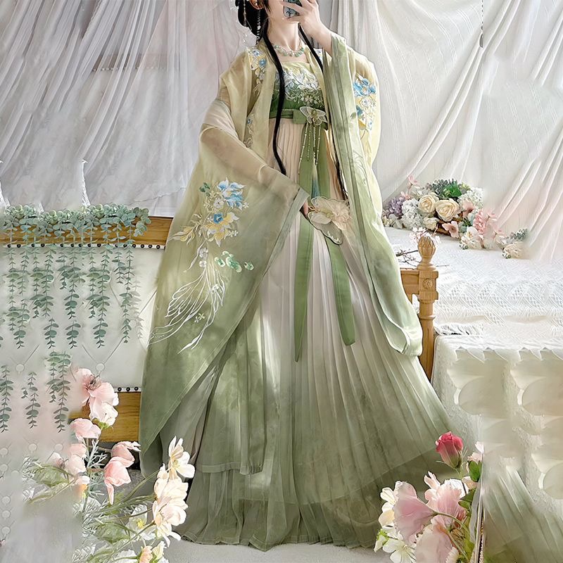 汉服女重工诃子裙唐制古装表演服