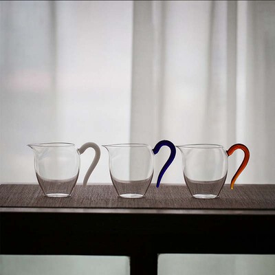 玻璃公道杯加厚耐高温禾器公杯茶漏高档茶具配件琉璃把茶海分茶器