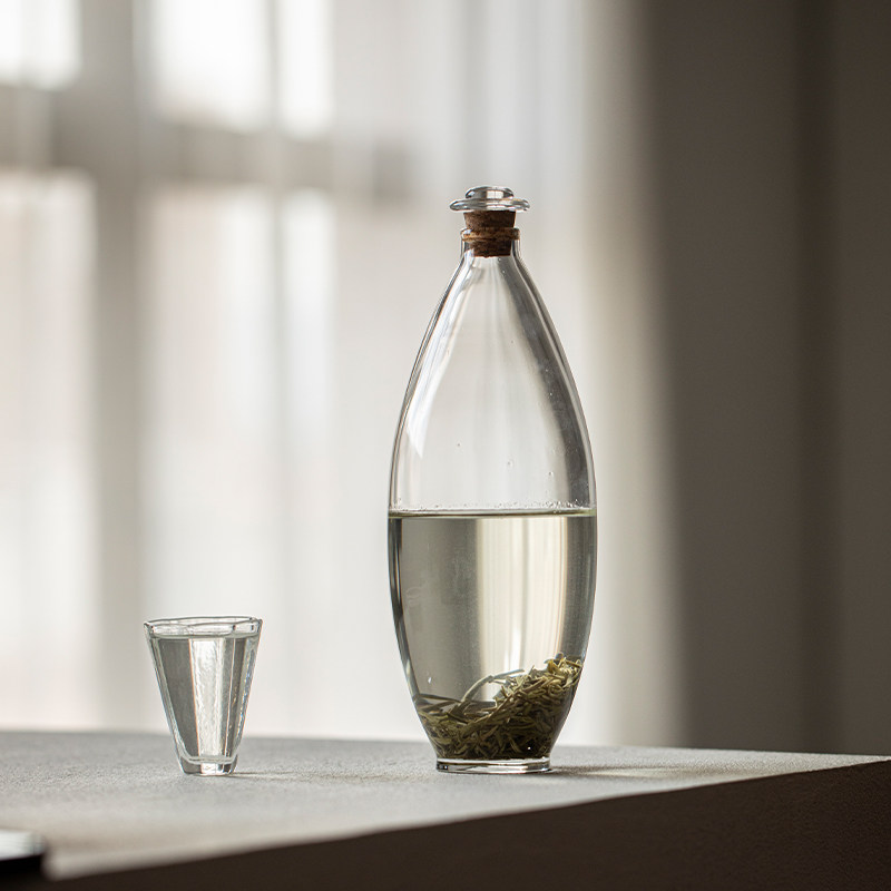 日式玻璃冷泡瓶绿茶花茶家用耐热泡茶器冷萃杯创意水瓶花瓶花插