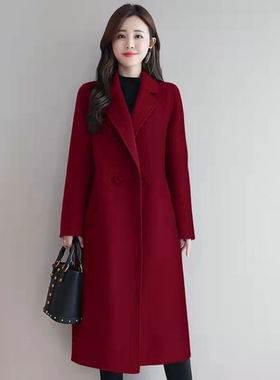 毛呢外套大衣女新款外套春秋中长款大码呢子韩版宽松呢大衣帽子
