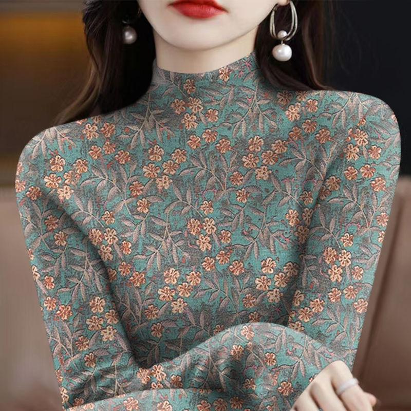 【品牌好货】2025新款春季减龄长袖遮肚T恤女妈妈装打底衫上衣潮