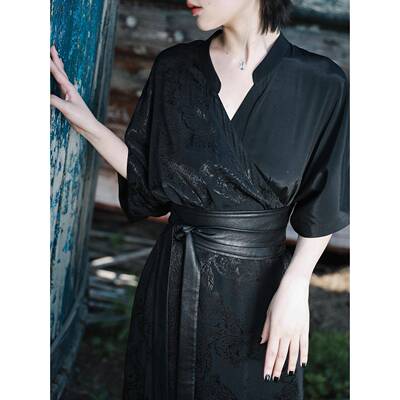 大青龙感肆暗黑不对称设计QL210231PU皮腰封个性帅裙气连衣腰百搭