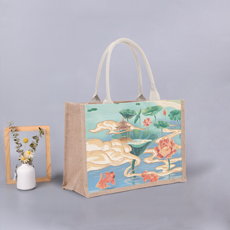 复古棉麻手提袋麻布袋企业礼品袋亚麻C袋子印logo黄麻布防水购物