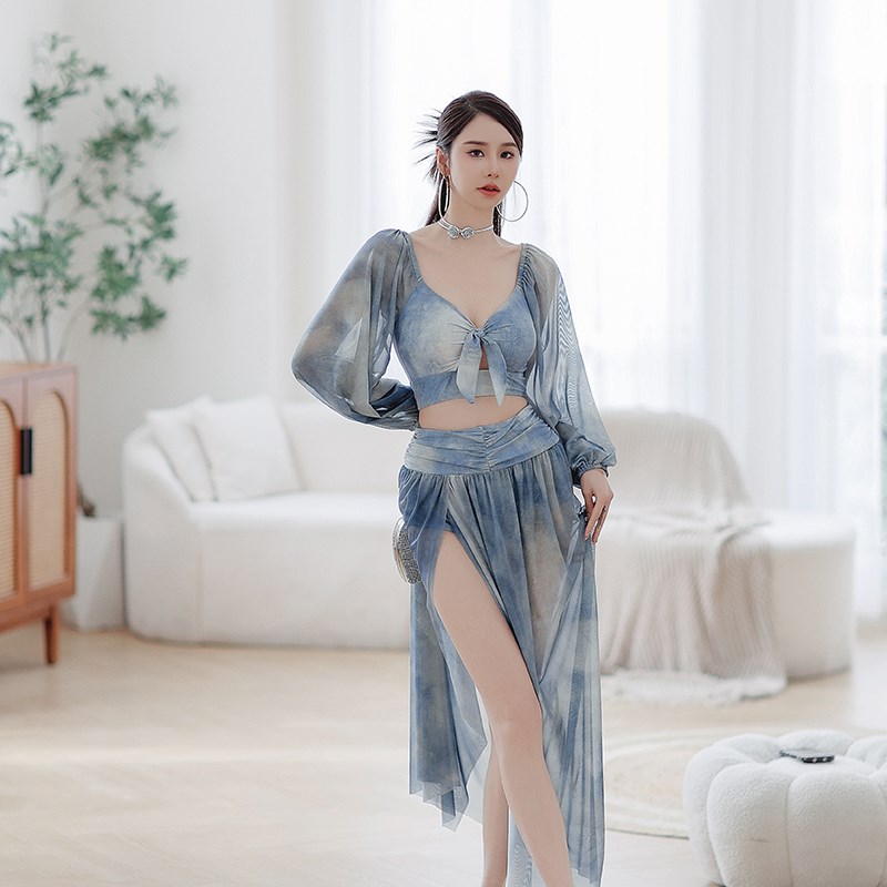泳衣女款夏分体显瘦遮肚海边度w假三件套长袖长裙2024新款温泉泳